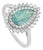 14k White Gold Double Halo Diamond Paraiba Tourmaline 1Carat Engagement Ring Size 5.5 For Sale