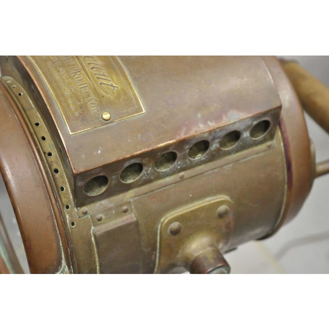 Antique the Neverout Searchlight Projector Brass Naval Rose Mfg Table Lamp For Sale - Image 10 of 13