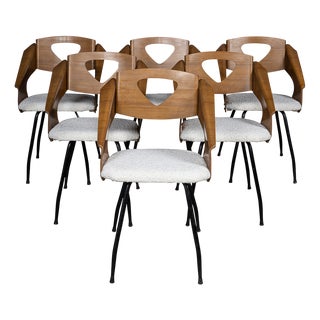Vintage Italian Bentwood Dining Chairs by Carlo Ratti, 1950s, Set of 6 For Sale