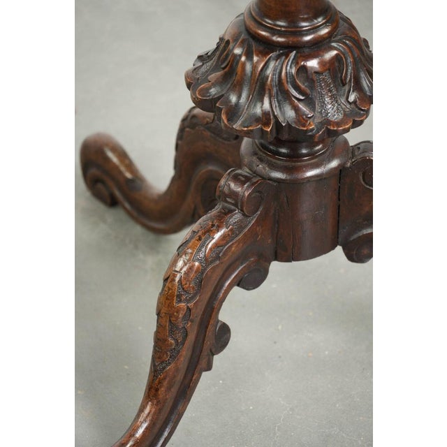 Antique Round Carved Side Table For Sale - Image 10 of 13