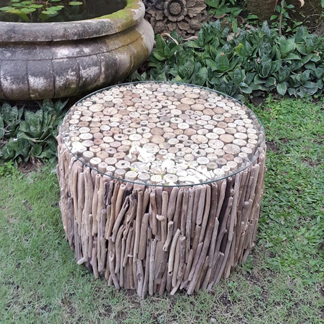 Round Driftwood Coffee Table Chairish