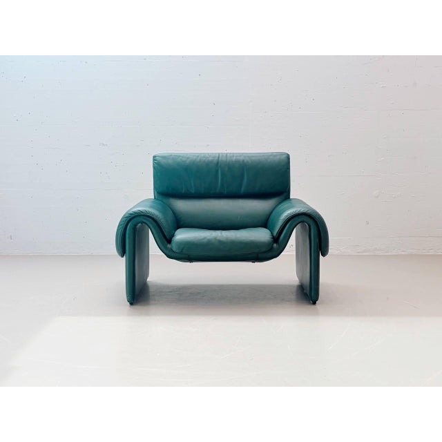 DS-2011 Leather Armchair in Petrol Green from de Sede, Switzerland, 1980s For Sale - Image 3 of 17