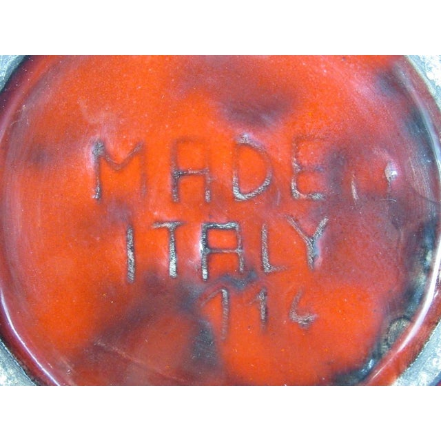 Vintage Modernist Red Glazed Ceramic Vase, Italy, 1960s For Sale - Image 4 of 6