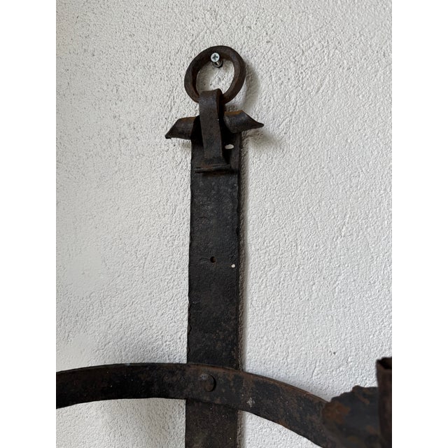 Brutalist Wall Sconces in Wrought Iron, 1890s, Set of 2 For Sale - Image 18 of 18