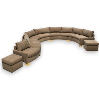 1970s Serpentine Sectional Sofa With Brass Feet For Sale