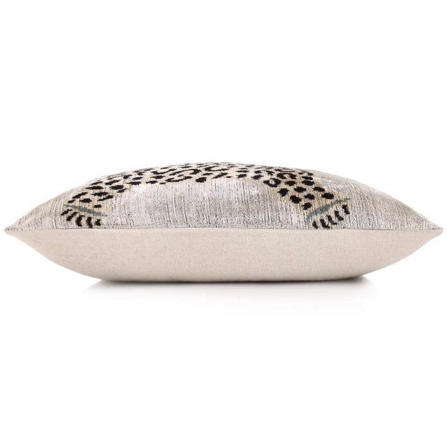 Luxury Leopard Print Silk Velvet Throw Pillow 16x24 – Handmade Animal Motif Lumbar Cushion For Sale In San Francisco - Image 6 of 7