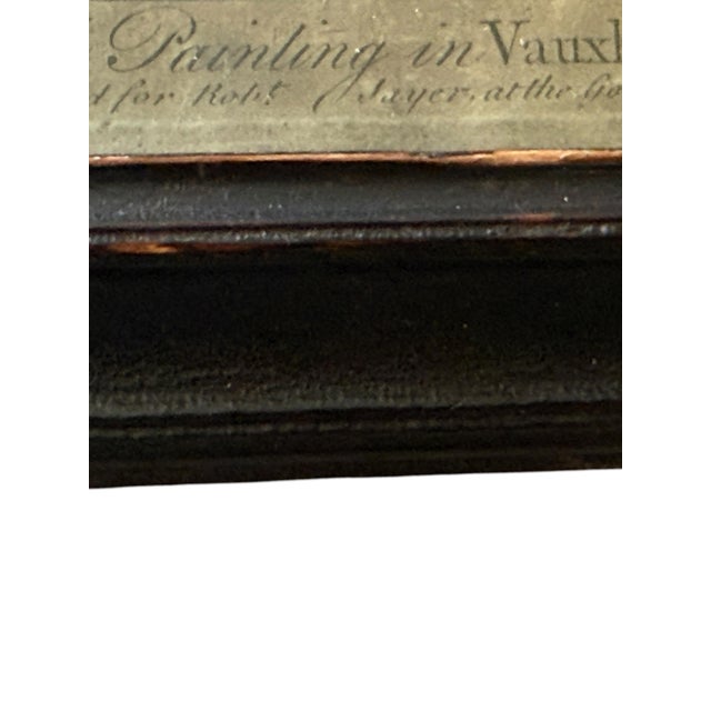 Blue 18th Century Georgian Vauxhall Gardens Engravings in Original Ebonized Frames C. 1750–1775 - A Pair For Sale - Image 8 of 8