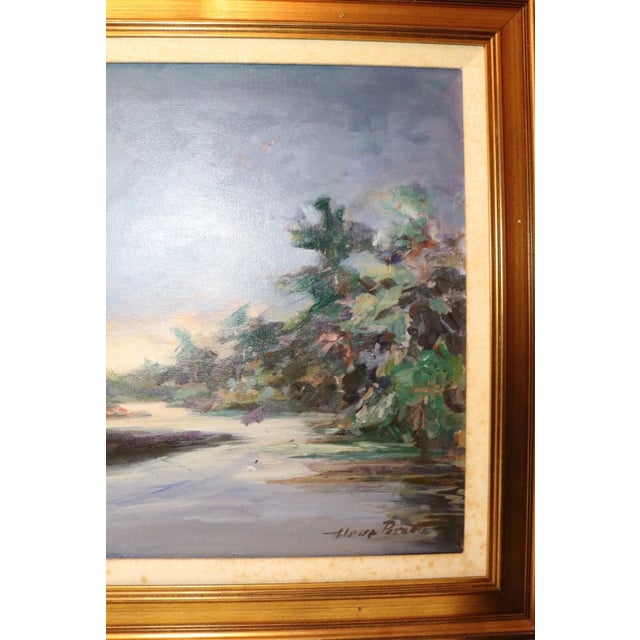 Paint Large Vintage Original F. Perrutti Abstract Expressionism Oil Painting Landscape For Sale - Image 7 of 12