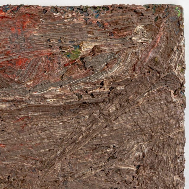 Andy Miller (American, b. 1950), Abstract Composition, Oil on Canvas, impasto details, gray brown with red undertones,...