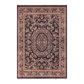 Art Nouveau Pak-Persian Black/Black Wool Rug - 9'2'' X 12'4'' For Sale