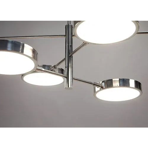 Sistema Chandelier in Brushed Nickel and Glass by Silvio Piattelli For Sale - Image 9 of 13
