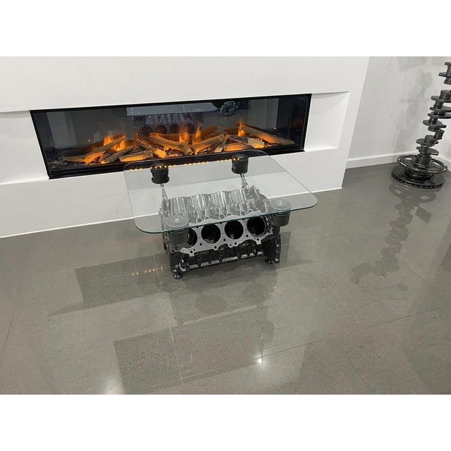 Metal V8 Engine Block Coffee Table For Sale - Image 7 of 11