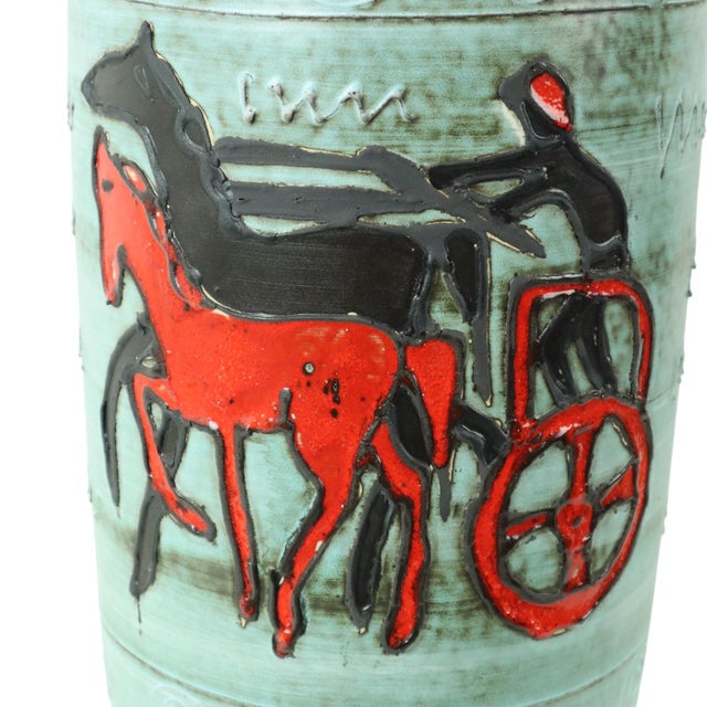 Vintage Vase with Horse and Chariot from Scheurich, 1960s For Sale - Image 6 of 11