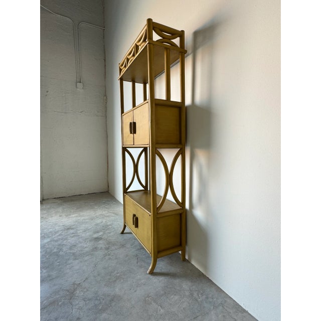 Mid-Century Bent Rattan Bookcase For Sale - Image 4 of 12
