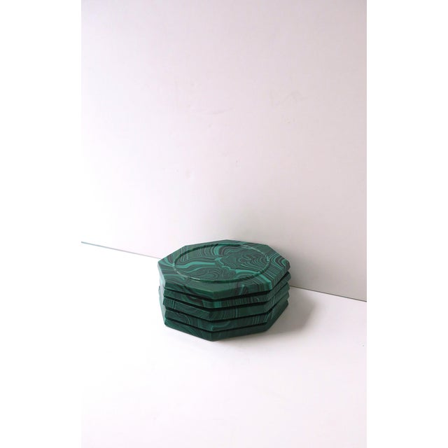 Malachite Coasters Resin, Circa Late-20th Century For Sale In New York - Image 6 of 8