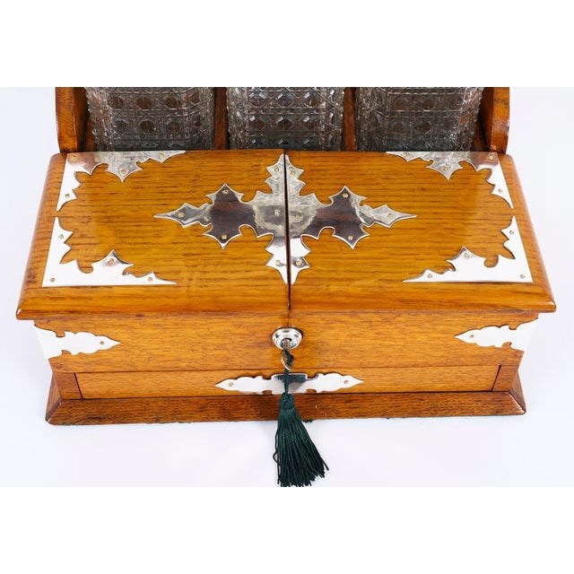19th Century Antique Blonde Oak Tantalus Dry Bar, 1800s, Set of 8 For Sale - Image 5 of 18