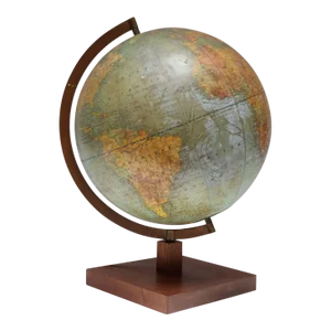 Vintage French Modern Illuminated Glass Globe Terrestre by Girard Et Barrère