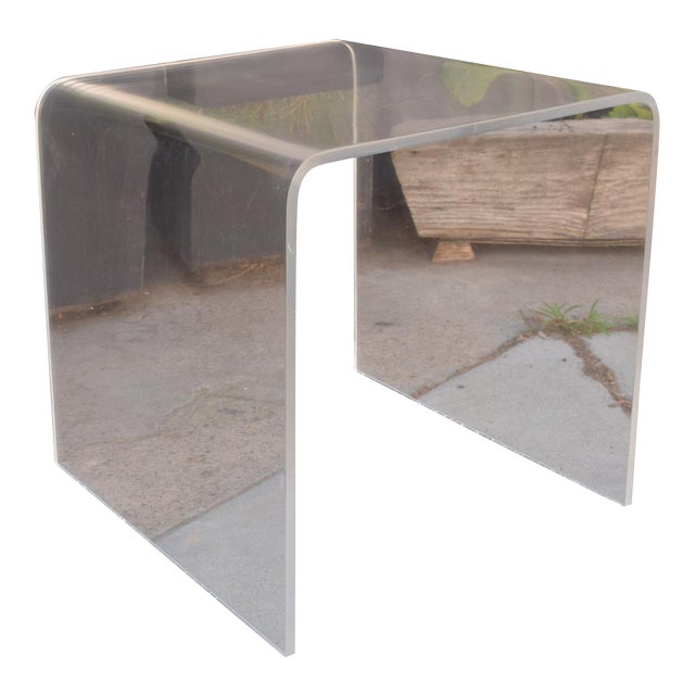 Modernism 1970s Clean Lucite Waterfall Side Table Charles Hollis Jones