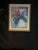 A beautiful vintage framed abstract floral print featuring expressive botanical forms in soft blue, teal, pink, lavender,...