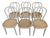 Vintage Dining Chairs in White Wood with Cane Seats, 1970s, Set of 6 For Sale