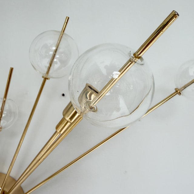 Italian Wall Lamps with Glass Spheres, 1970s, Set of 2 For Sale - Image 16 of 17