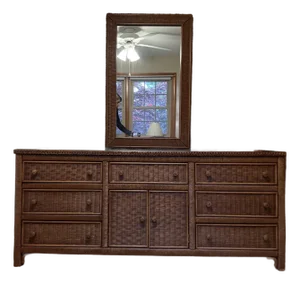 1980s Henry Link Triple Dresser and Mirror