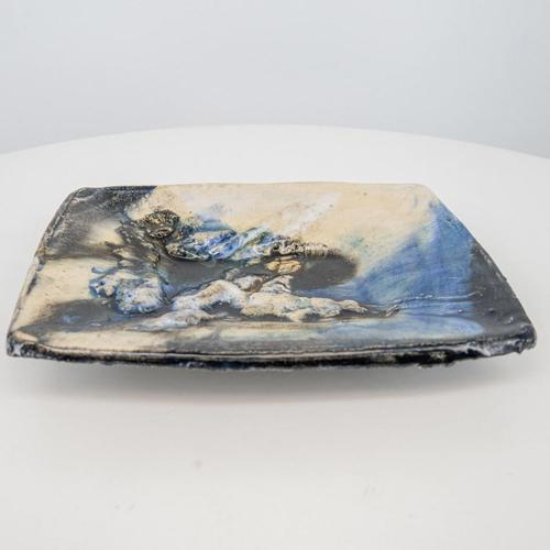 Blue Ceramic Plate from Jeppe Hagedorn, Denmark, 1960s For Sale - Image 4 of 11