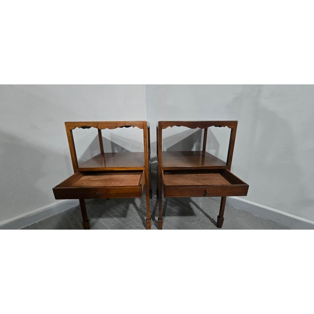 1920s Georgian Mahogany Bedside Lamp Tables, 1920, Set of 2 For Sale - Image 5 of 11