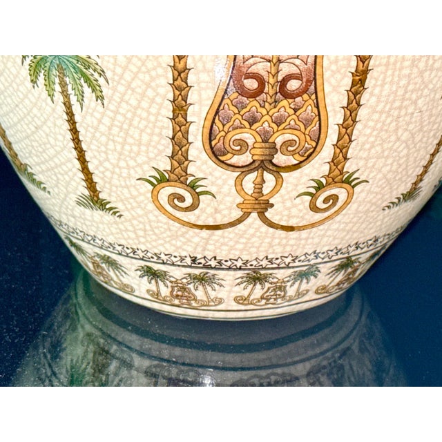 Chinoiserie Vintage Grand Millenial Vase For Sale - Image 3 of 10
