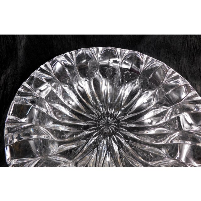 Contemporary 1960s Beautiful Large Cut Crystal Bowl For Sale - Image 3 of 3