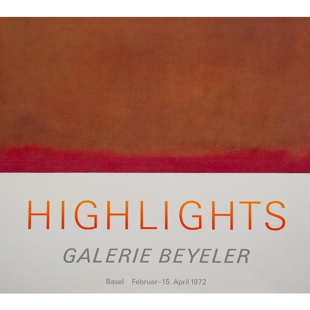 Contemporary Vintage Rothko Swiss Galerie Beyeler Exhibition Poster For Sale - Image 3 of 10