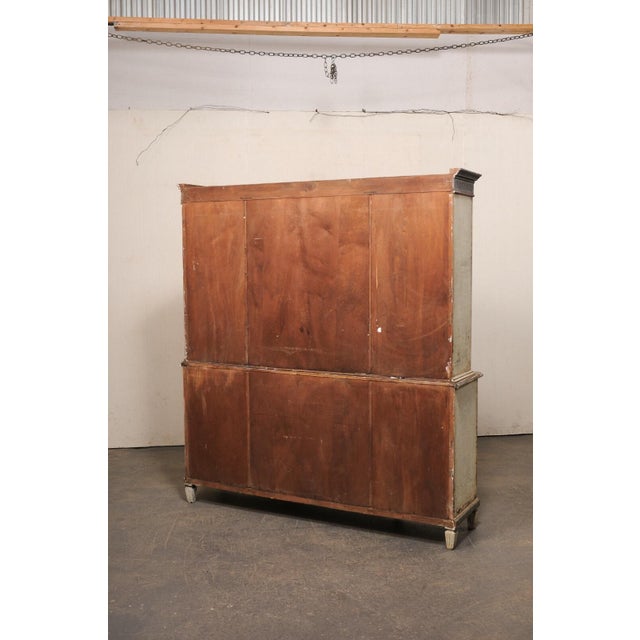 A Tall French Antique Deux Corps Cabinet For Sale - Image 10 of 12