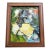 1980’s Original Abstract Schnauzer Dog Painting Signed Wood Frame For Sale