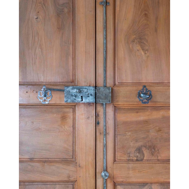 French 19th Century Double-sided Double-leaf Walnut Communication Door For Sale - Image 12 of 18