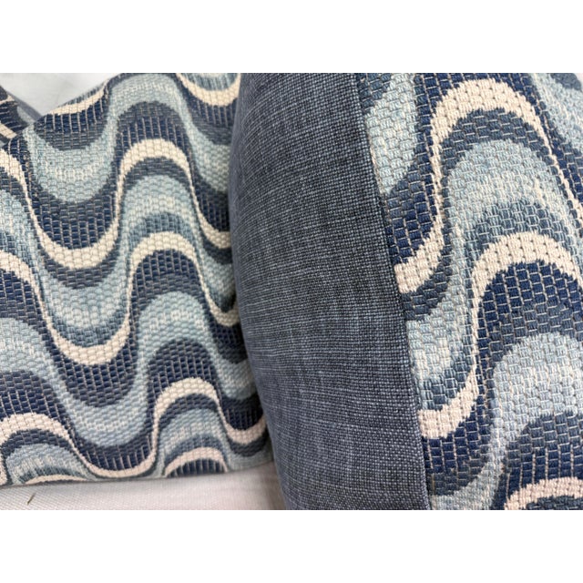 Transitional S. Harris "Tiera" in Oceanic 22" Pillows-a Pair For Sale - Image 3 of 3