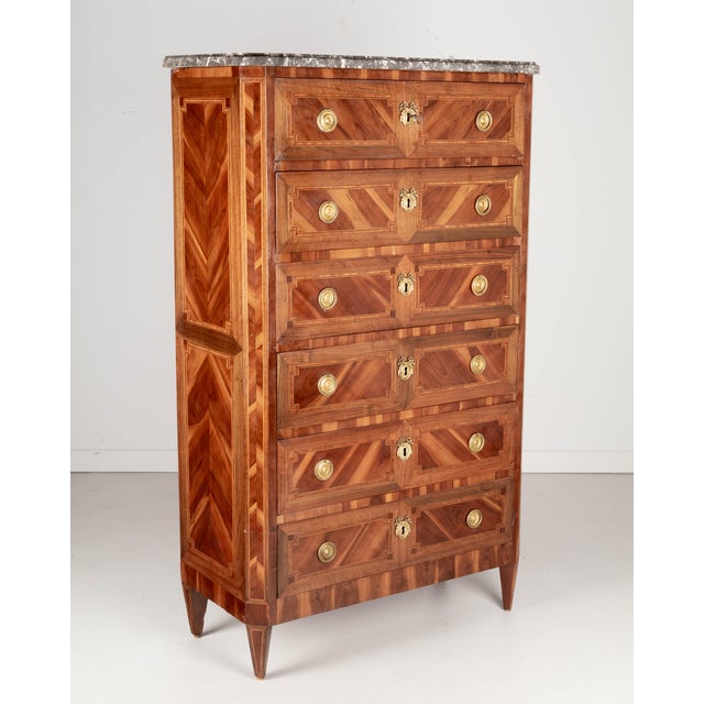 French French Louis XV Style Marquetry Chiffonier, Walnut & Mahogany, C. 1800-1840 For Sale - Image 3 of 10