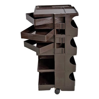 Italian Modern Brown Boby Storage Trolley by Joe Colombo for Bieffeplast, 1970s For Sale