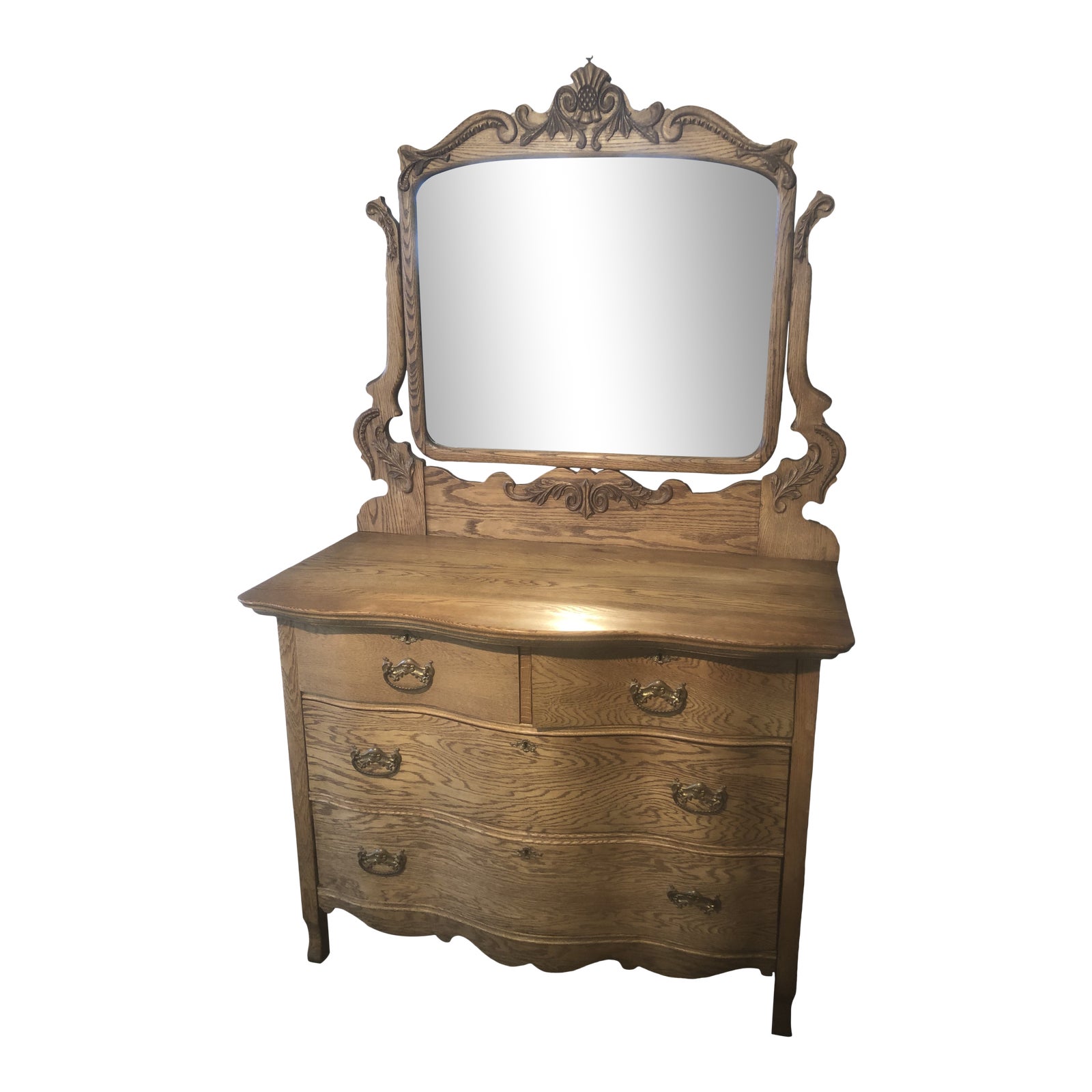 Antique American Oak Dresser With Mirror Chairish