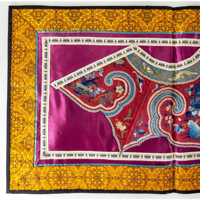 We are selling this very fine quality Chinese silk embroidered robe cuff with beautiful and fine small scale decoration...