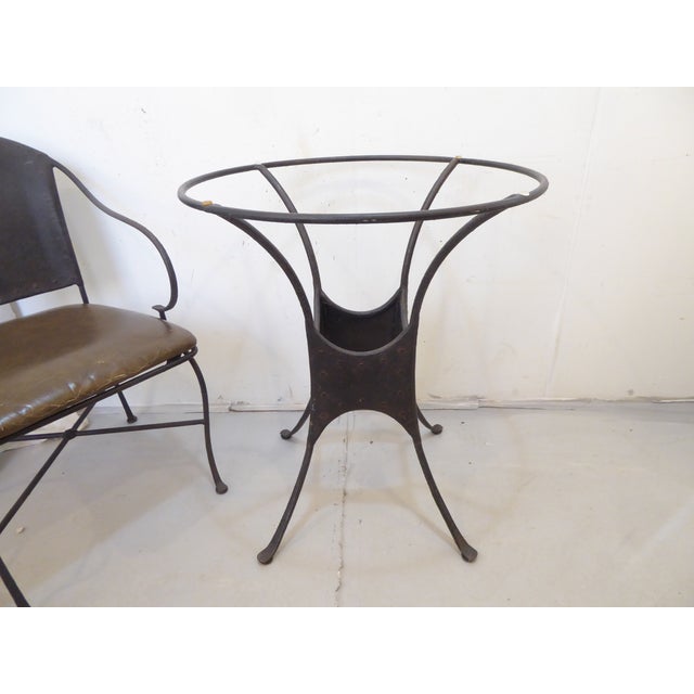 Metal Vintage Brutalist Iron Table & 4 Chairs For Sale - Image 7 of 8