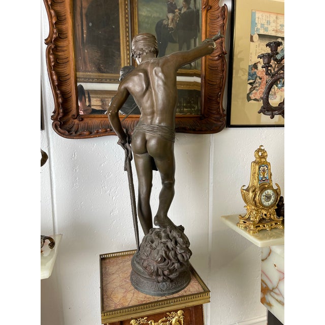 Antonin Mercié 1845 - 1916 French David Le Vainqueur (David the Conqueror) For Sale - Image 11 of 12