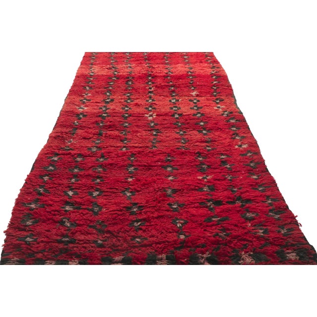 Berber Tribes of Morocco Vintage Berber Red Moroccan Hallway Rug - 03'06 X 08'08 For Sale - Image 4 of 9