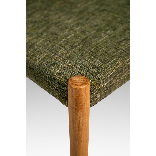 Restored Mid-Century Danish Modern Side / Dining Chair in Oak & Green Tweed Attributed to Poul Volther for Frem Røjle, Denmark, C. 1970s For Sale - Image 17 of 18