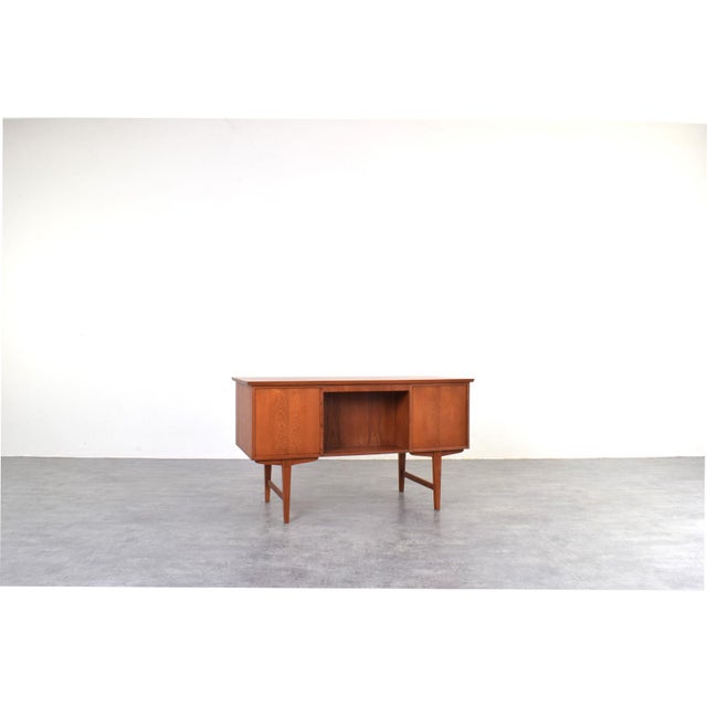 Brown Mid-Century Modern Danish Executive Desk in Teak, 1960s For Sale - Image 8 of 18