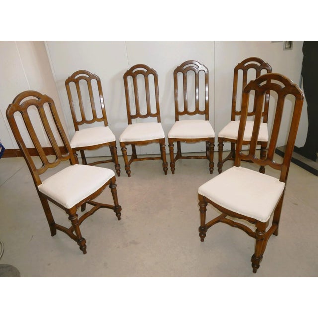 Antique Early 20th Century Walnut Chairs, Set of 6 For Sale - Image 3 of 17