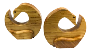 Solid Hand Carved Wood Folk Art Duck Bookends