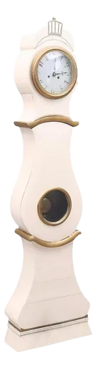 Swedish White Mora Clock Svangd Model, 1800s