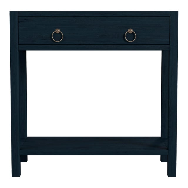 Lark Wide 1 Drawer Console, Navy Blue For Sale