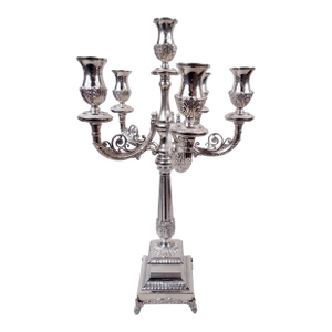 Mid 20th Century Hazorfim Candelabrum Traditional Neoclassical 6-Light Israeli Sterling Silver