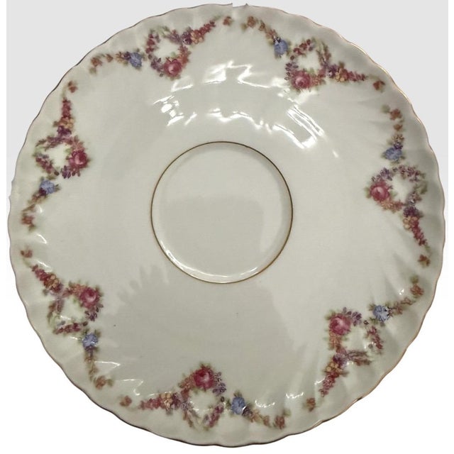 Vintage Royal Tettau Germany Pink Floral Fine Porcelain Dinnerware Set Service for 12 - 95 Pieces For Sale - Image 17 of 18